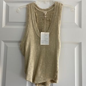Free People We the Free Light Green Knit Tank Top XS NWT